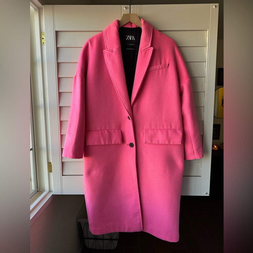 Zara Pink Recycled Polyester Trench Coat
